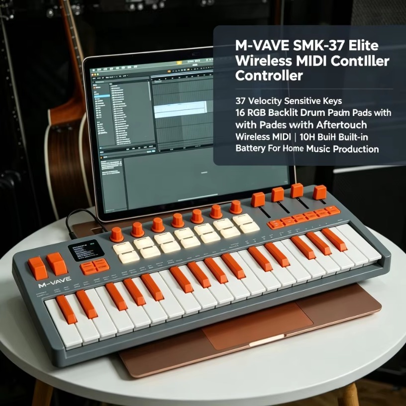 M-VAVE SMK-37 エリート ワイヤレス MIDI  - Midi Controller Pad のレビューと価格